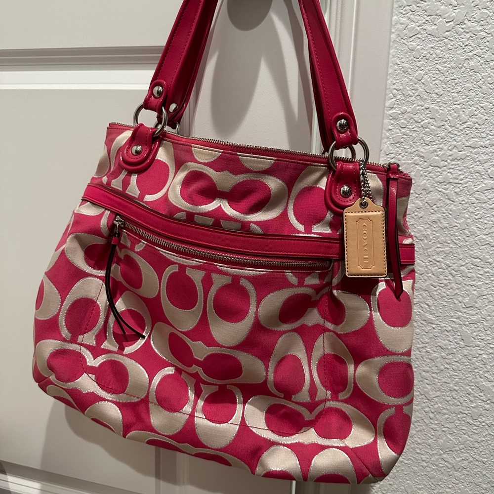 Hot Pink Signature Coach Bag